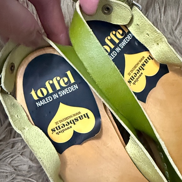 Swedish Hasbeens Olive Green Slingback Clogs size 8.5 - Picture 6 of 12